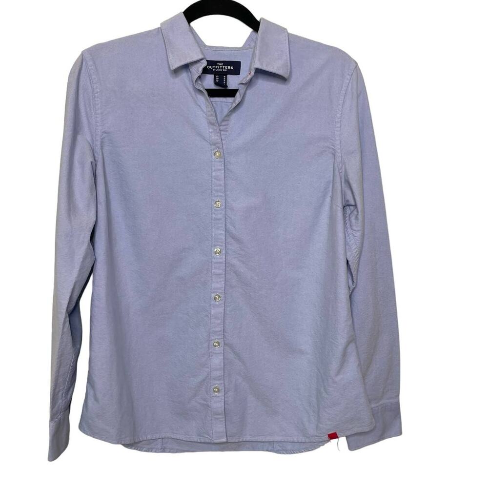 The Outfitters‎ by Lands' End Button Up Shirt Long Sleeve Collared Cotton Blue M
